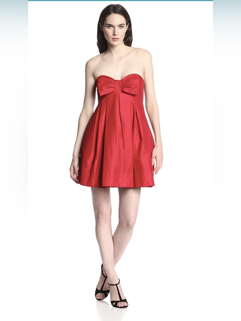 Jill Stuart Strapless Red Bow-Front Sweetheart Party Dress